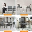 Winado Black Metal Frame Breathable Mesh Back Stackable Chair with Cushion(Set of 2)