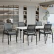 Winado Black Metal Frame Breathable Mesh Back Stackable Chair with Cushion(Set of 2)