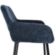 Maison Boucle Set of 2 Blue Counter Stools Counter Height Linen Upholstered with Back and Armrest for Kitchen