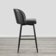 Circle 55 Black 30-in H Bar height Upholstered Swivel Metal Bar Stool 2 -Pack