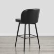 Circle 55 Black 30-in H Bar height Upholstered Swivel Metal Bar Stool 2 -Pack