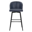 Circle 55 Navy Blue 30-in H Bar height Upholstered Swivel Metal Bar Stool 2 -Pack