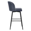 Circle 55 Navy Blue 30-in H Bar height Upholstered Swivel Metal Bar Stool 2 -Pack