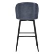 Circle 55 Navy Blue 30-in H Bar height Upholstered Swivel Metal Bar Stool 2 -Pack
