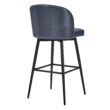 Circle 55 Navy Blue 30-in H Bar height Upholstered Swivel Metal Bar Stool 2 -Pack