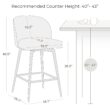 Circle 55 Navy Blue 30-in H Bar height Upholstered Swivel Metal Bar Stool 2 -Pack