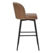Circle 55 Saddle Brown 30-in H Bar height Upholstered Swivel Metal Bar Stool 2 -Pack
