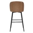 Circle 55 Saddle Brown 30-in H Bar height Upholstered Swivel Metal Bar Stool 2 -Pack