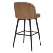 Circle 55 Saddle Brown 30-in H Bar height Upholstered Swivel Metal Bar Stool 2 -Pack