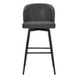 Circle 55 Gray 30-in H Bar height Upholstered Swivel Metal Bar Stool 2 -Pack