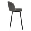 Circle 55 Gray 30-in H Bar height Upholstered Swivel Metal Bar Stool 2 -Pack