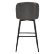 Circle 55 Gray 30-in H Bar height Upholstered Swivel Metal Bar Stool 2 -Pack