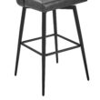 Circle 55 Gray 30-in H Bar height Upholstered Swivel Metal Bar Stool 2 -Pack