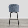 Circle 55 Capri Blue 30-in H Bar height Upholstered Swivel Metal Bar Stool 2 -Pack