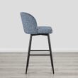 Circle 55 Capri Blue 30-in H Bar height Upholstered Swivel Metal Bar Stool 2 -Pack