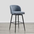 Circle 55 Capri Blue 30-in H Bar height Upholstered Swivel Metal Bar Stool 2 -Pack