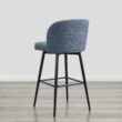 Circle 55 Capri Blue 30-in H Bar height Upholstered Swivel Metal Bar Stool 2 -Pack