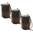 FCMP Outdoor 50-Gallon Brown Plastic Rain Barrel Spigot