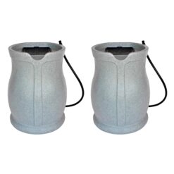 FCMP Outdoor 45-Gallon Gray Plastic Rain Barrel Spigot