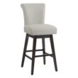 Circle 55 Creamy Gray 30-in H Bar height Upholstered Swivel Wood Bar Stool 2 -Pack