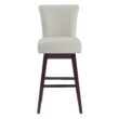 Circle 55 Creamy Gray 30-in H Bar height Upholstered Swivel Wood Bar Stool 2 -Pack
