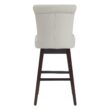 Circle 55 Creamy Gray 30-in H Bar height Upholstered Swivel Wood Bar Stool 2 -Pack