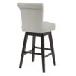 Circle 55 Creamy Gray 30-in H Bar height Upholstered Swivel Wood Bar Stool 2 -Pack