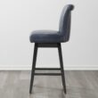 Circle 55 Navy Blue 30-in H Bar height Upholstered Swivel Wood Bar Stool 2 -Pack