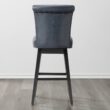 Circle 55 Navy Blue 30-in H Bar height Upholstered Swivel Wood Bar Stool 2 -Pack