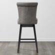 Circle 55 Dark Gray 30-in H Bar height Upholstered Swivel Wood Bar Stool 2 -Pack