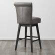 Circle 55 Dark Gray 30-in H Bar height Upholstered Swivel Wood Bar Stool 2 -Pack