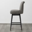 Circle 55 Dark Gray 30-in H Bar height Upholstered Swivel Wood Bar Stool 2 -Pack