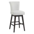 Circle 55 Pure White 30-in H Bar height Upholstered Swivel Wood Bar Stool 2 -Pack