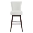 Circle 55 Pure White 30-in H Bar height Upholstered Swivel Wood Bar Stool 2 -Pack