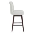 Circle 55 Pure White 30-in H Bar height Upholstered Swivel Wood Bar Stool 2 -Pack