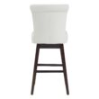 Circle 55 Pure White 30-in H Bar height Upholstered Swivel Wood Bar Stool 2 -Pack