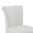Circle 55 Pure White 30-in H Bar height Upholstered Swivel Wood Bar Stool 2 -Pack