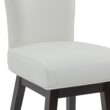 Circle 55 Pure White 30-in H Bar height Upholstered Swivel Wood Bar Stool 2 -Pack