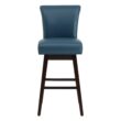 Circle 55 Majolica blue 30-in H Bar height Upholstered Swivel Wood Bar Stool 2 -Pack