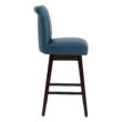 Circle 55 Majolica blue 30-in H Bar height Upholstered Swivel Wood Bar Stool 2 -Pack