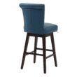 Circle 55 Majolica blue 30-in H Bar height Upholstered Swivel Wood Bar Stool 2 -Pack