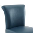 Circle 55 Majolica blue 30-in H Bar height Upholstered Swivel Wood Bar Stool 2 -Pack