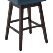 Circle 55 Majolica blue 30-in H Bar height Upholstered Swivel Wood Bar Stool 2 -Pack