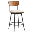 Circle 55 Cream White 27-in H Counter height Upholstered Swivel Metal Bar Stool 3 -Pack