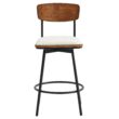 Circle 55 Cream White 27-in H Counter height Upholstered Swivel Metal Bar Stool 3 -Pack