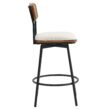 Circle 55 Cream White 27-in H Counter height Upholstered Swivel Metal Bar Stool 3 -Pack