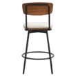 Circle 55 Cream White 27-in H Counter height Upholstered Swivel Metal Bar Stool 3 -Pack
