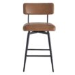 Circle 55 Saddle Brown 27.4-in H Counter height Upholstered Swivel Metal Bar Stool 2 -Pack