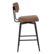 Circle 55 Saddle Brown 27.4-in H Counter height Upholstered Swivel Metal Bar Stool 2 -Pack
