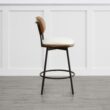 Circle 55 Cream White 27.2-in H Counter height Upholstered Swivel Metal Bar Stool 2 -Pack